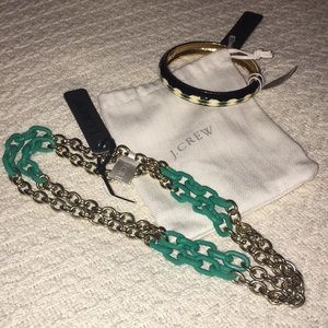NWT J Crew Single Strand Necklace and Bangle Set